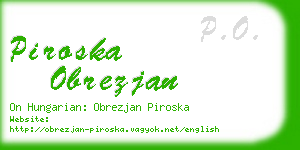 piroska obrezjan business card